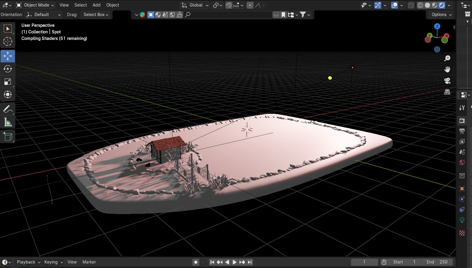 Old house and pond 3D model_4