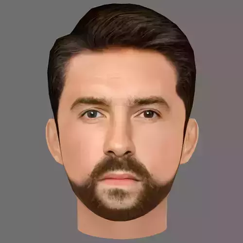 Scott Adkins Head - Low poly head for game