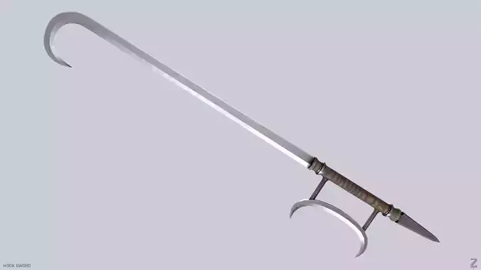 Hook sword Low-poly 3D model