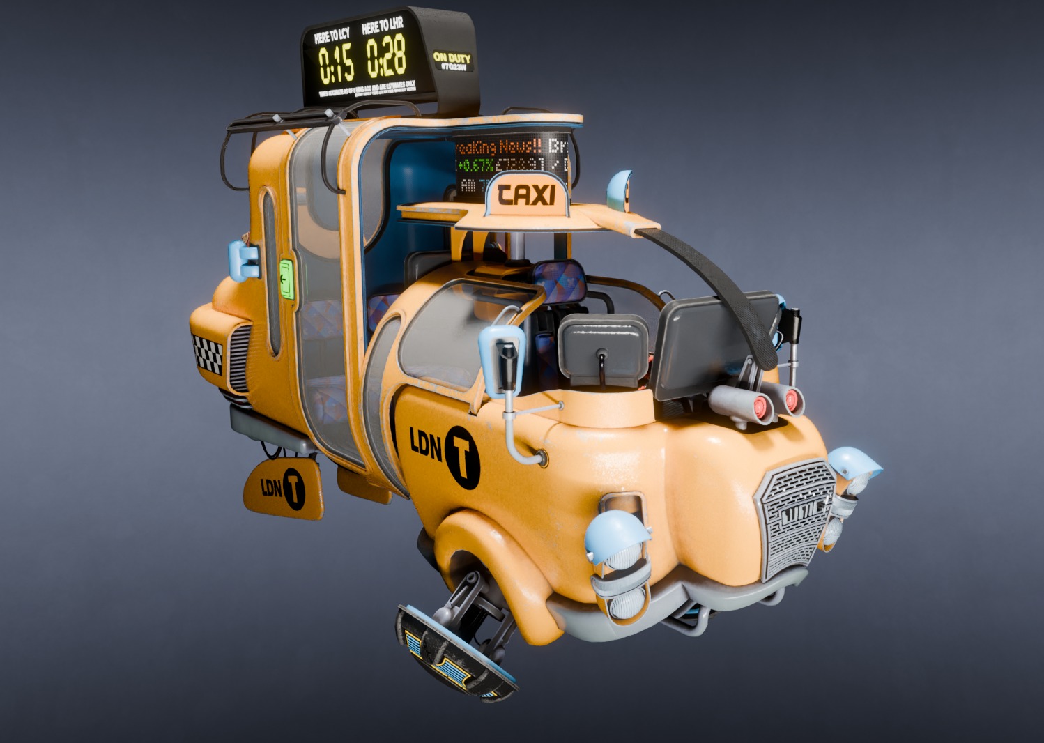 CyberPunk Taxi - Production Ready 3D model_4