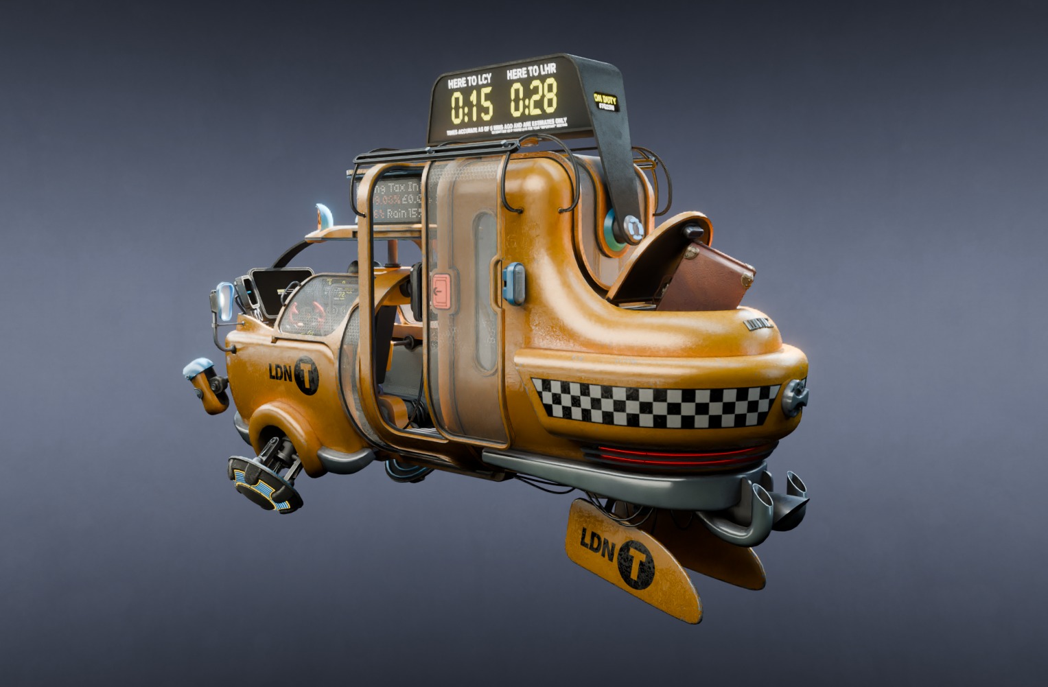 CyberPunk Taxi - Production Ready 3D model_1