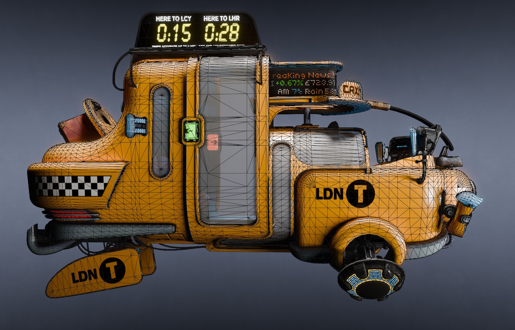 CyberPunk Taxi - Production Ready 3D model_2