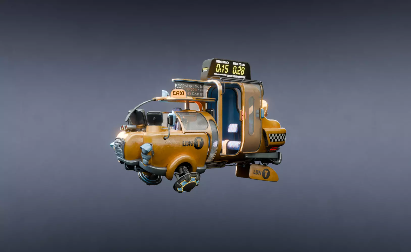 CyberPunk Taxi - Production Ready 3D model_0