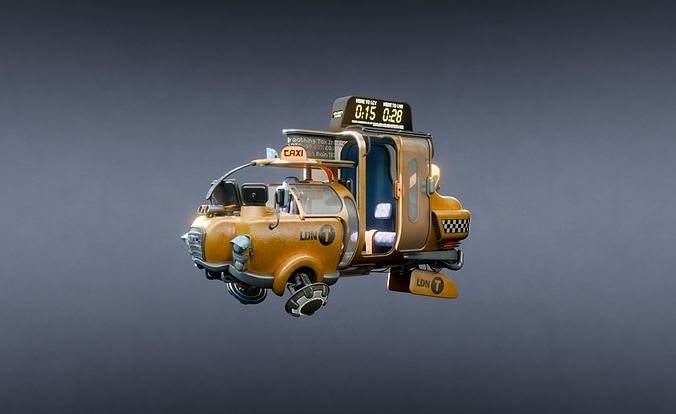 CyberPunk Taxi - Production Ready 3D model