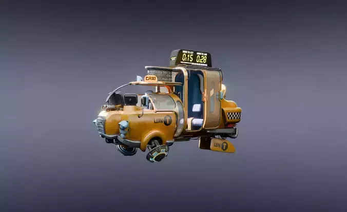 CyberPunk Taxi - Production Ready 3D model