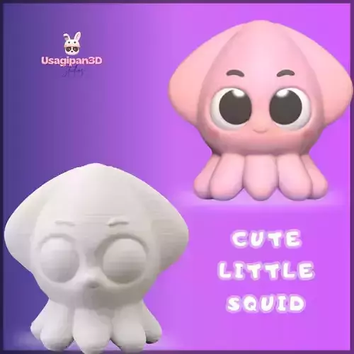 Cute Little Squid 3D print model