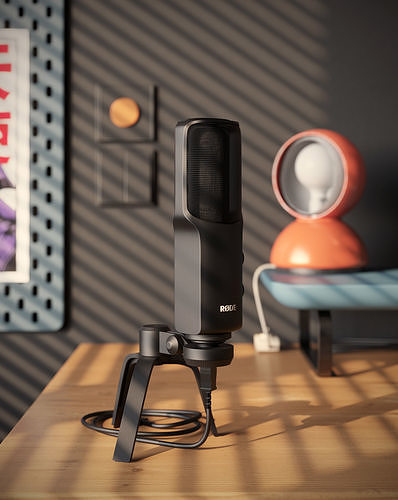 Carbon workspace interior scene 3D model 3