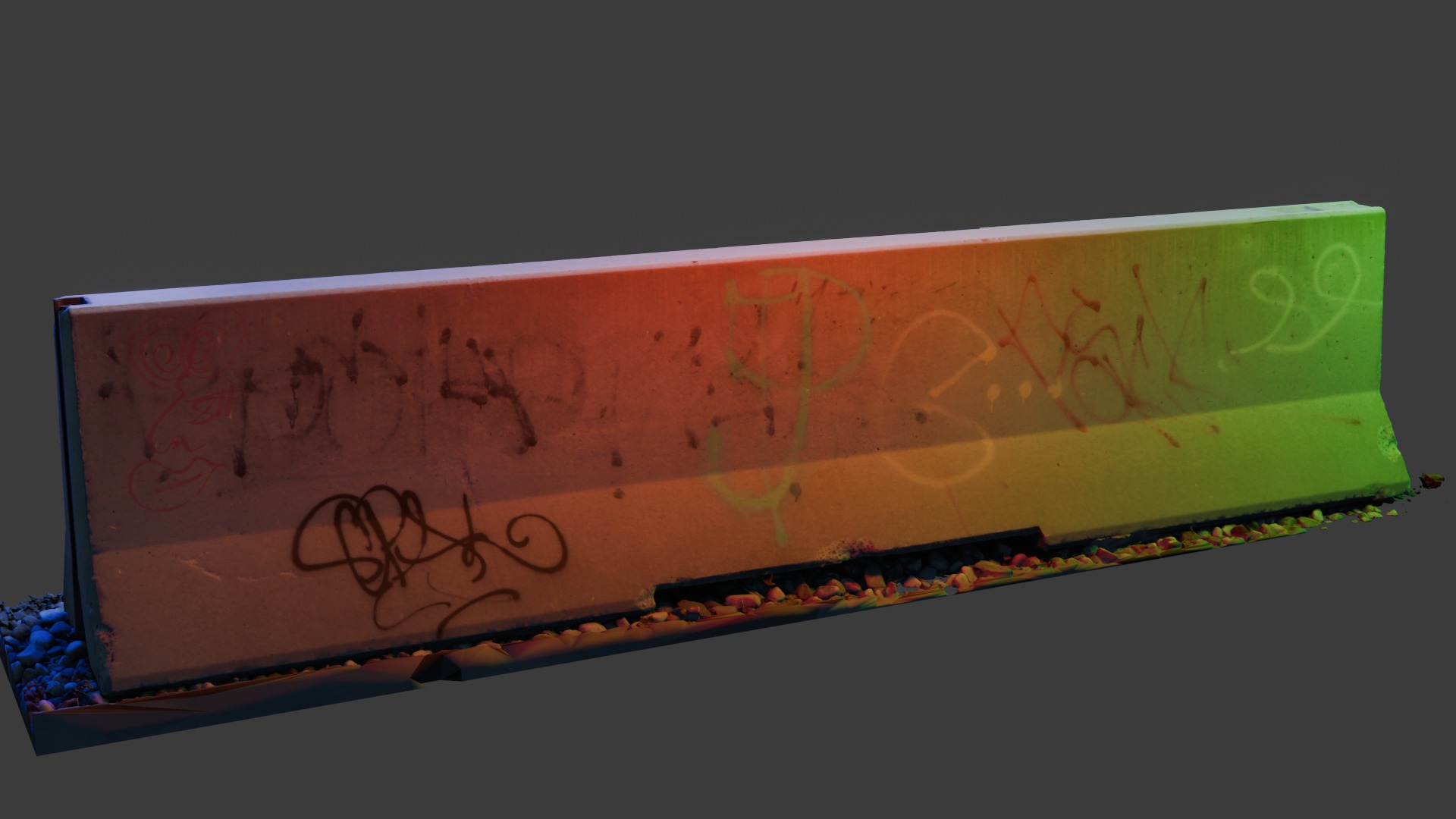 Double Concrete Barrier 002 - Photoscanned Free 3D model_7