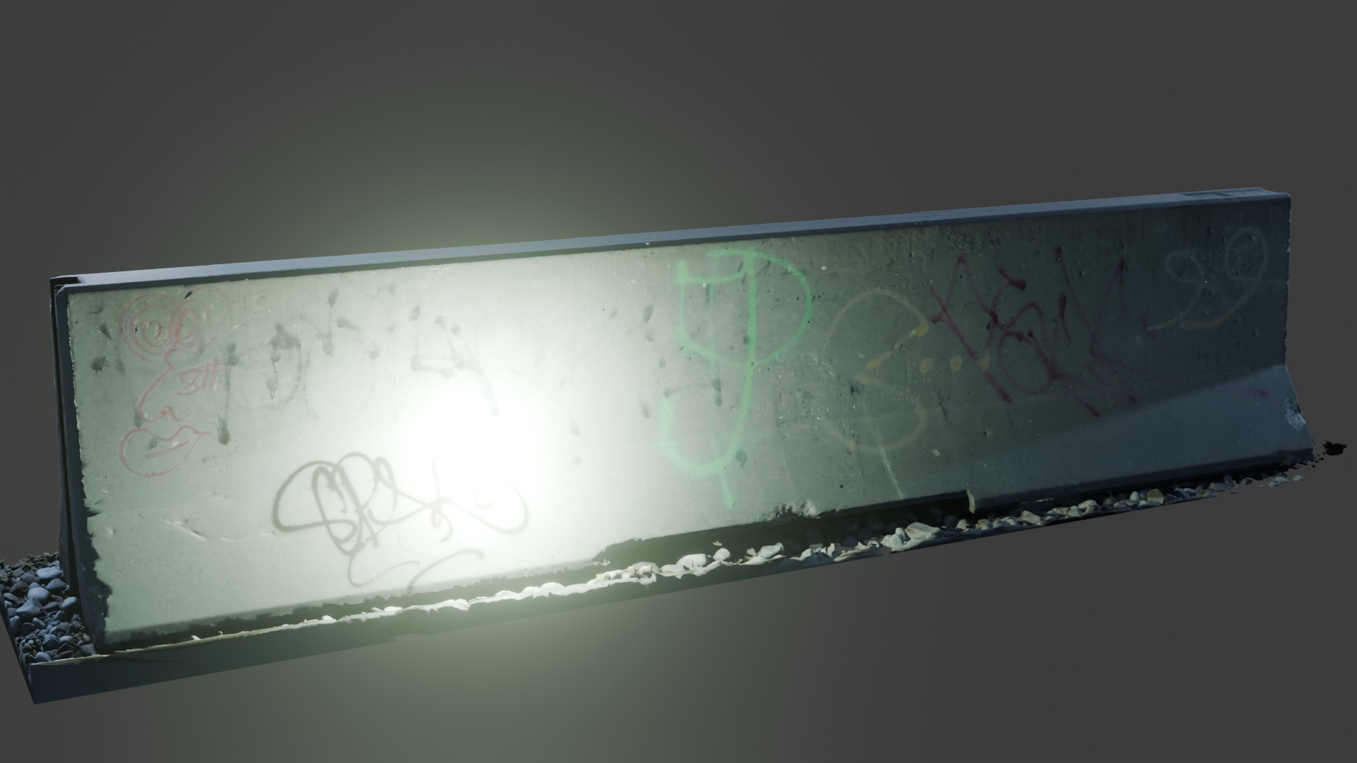 Double Concrete Barrier 002 - Photoscanned Free 3D model_6