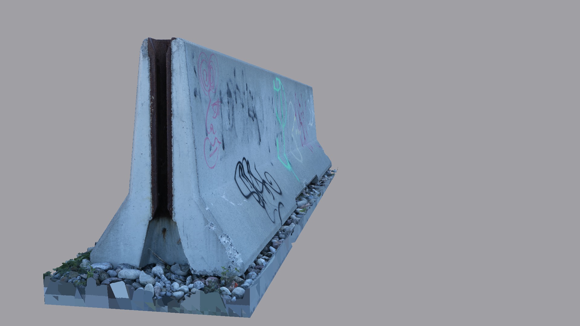 Double Concrete Barrier 002 - Photoscanned Free 3D model_3