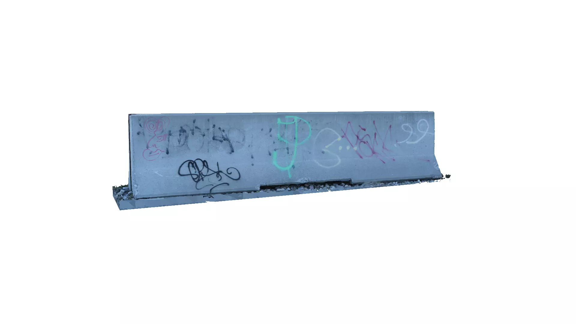 Double Concrete Barrier 002 - Photoscanned Free 3D model_0