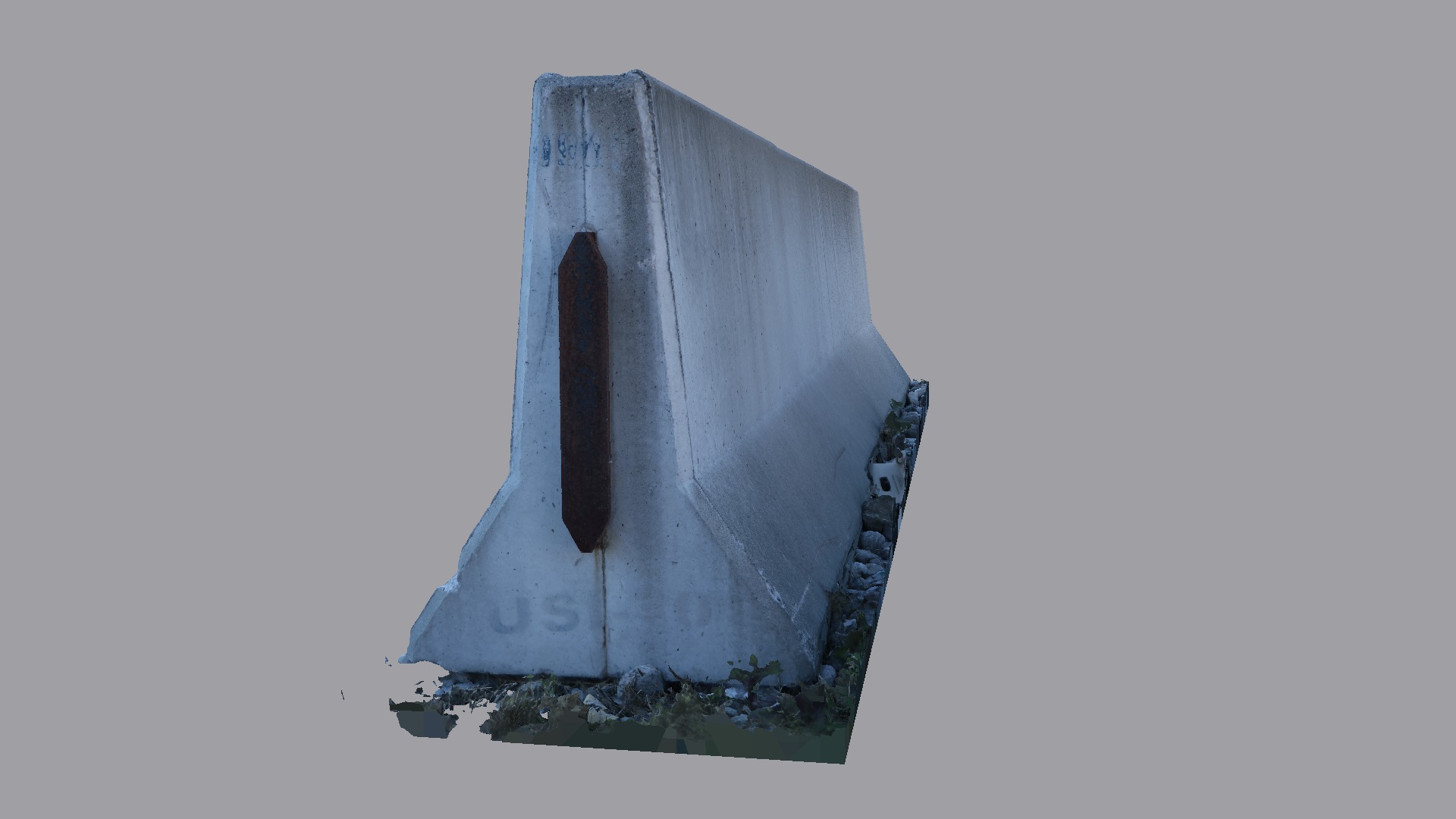 Double Concrete Barrier 002 - Photoscanned Free 3D model_4