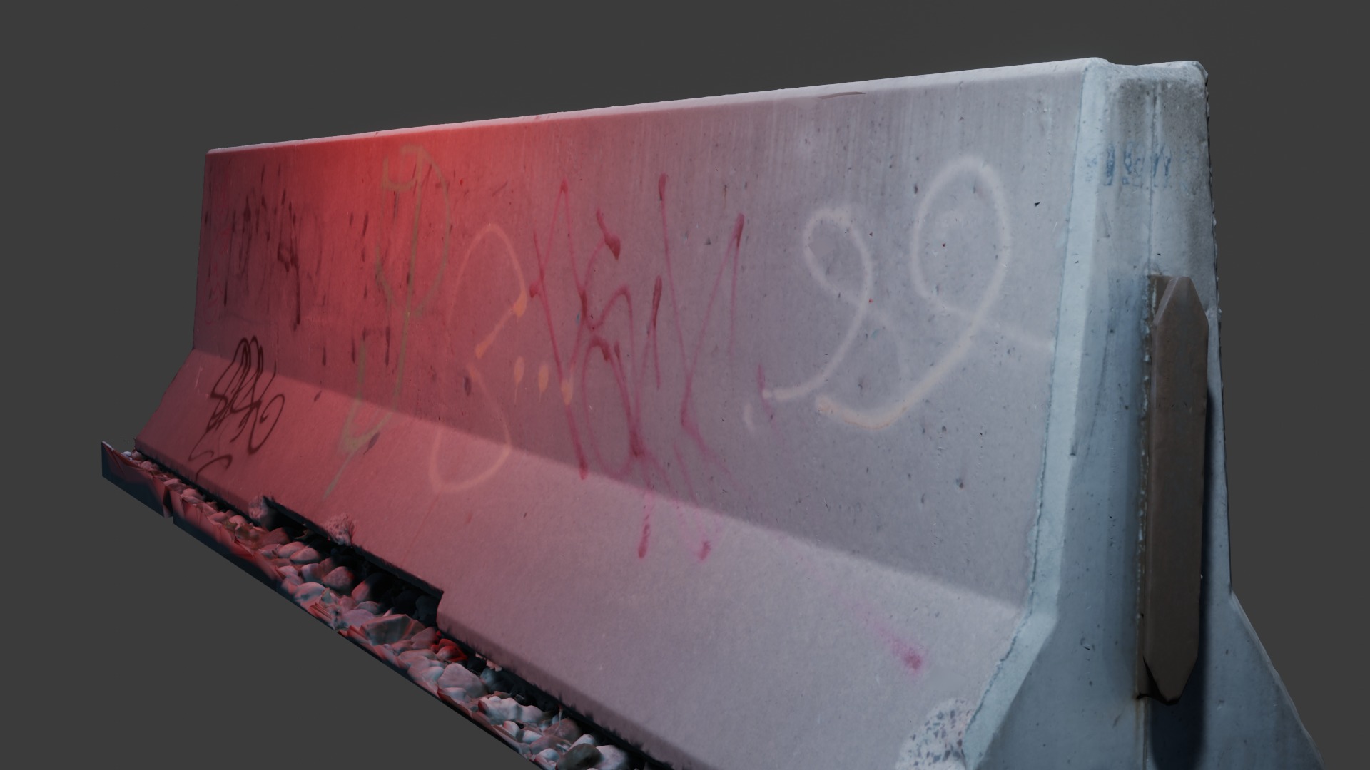 Double Concrete Barrier 002 - Photoscanned Free 3D model_8