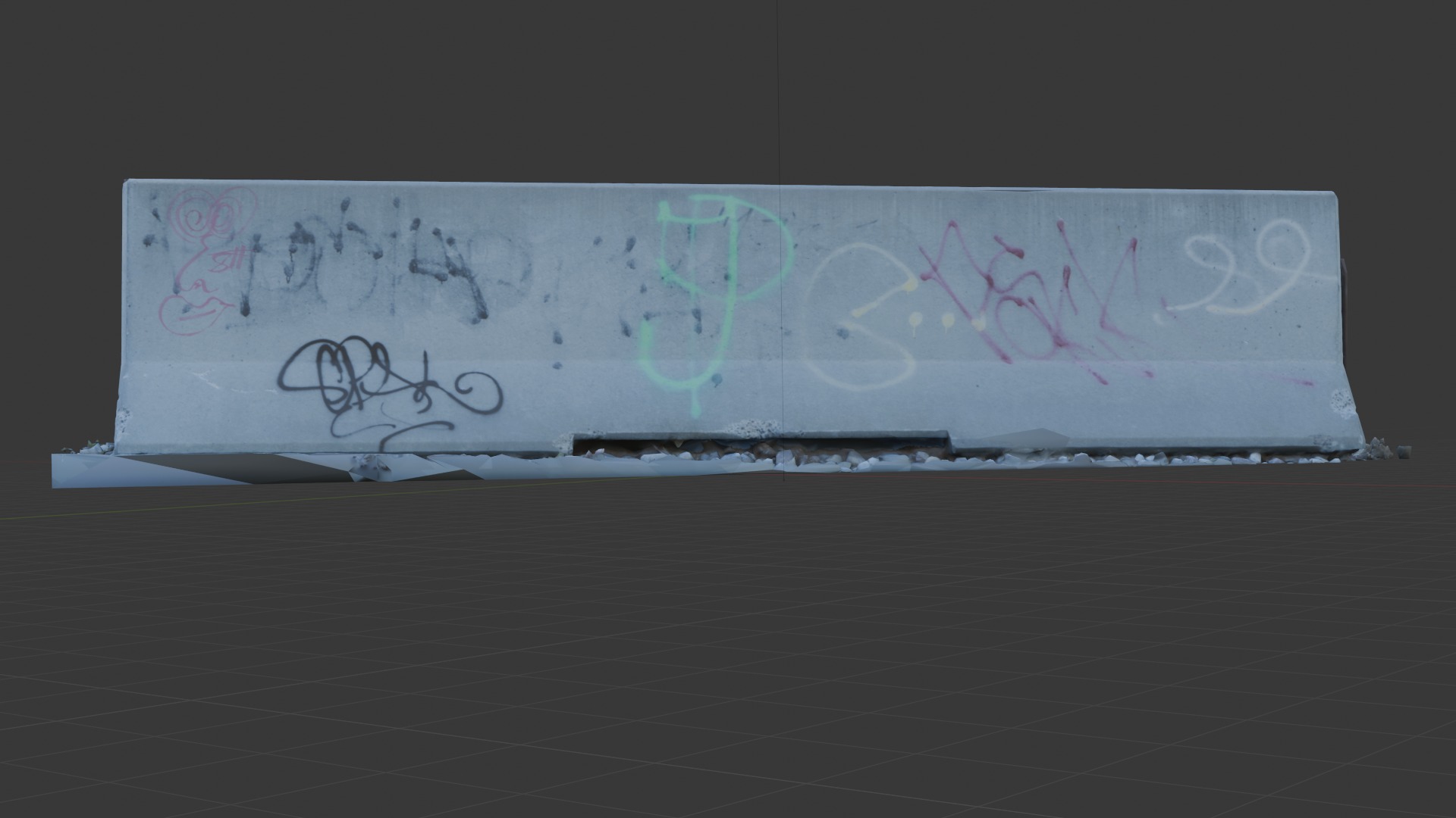 Double Concrete Barrier 002 - Photoscanned Free 3D model_9