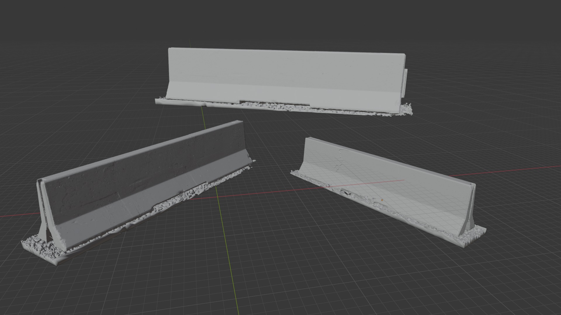 Double Concrete Barrier 002 - Photoscanned Free 3D model_12