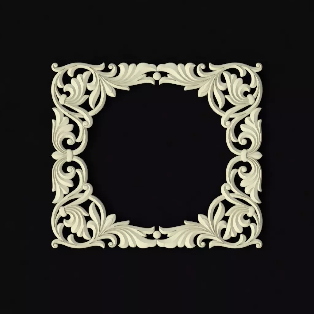 Central decor ornament for furniture 3D model_0