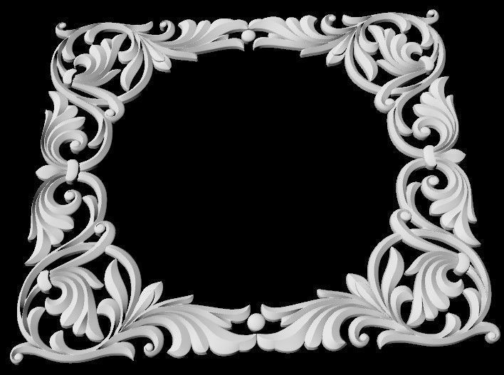 Central decor ornament for furniture 3D model_2