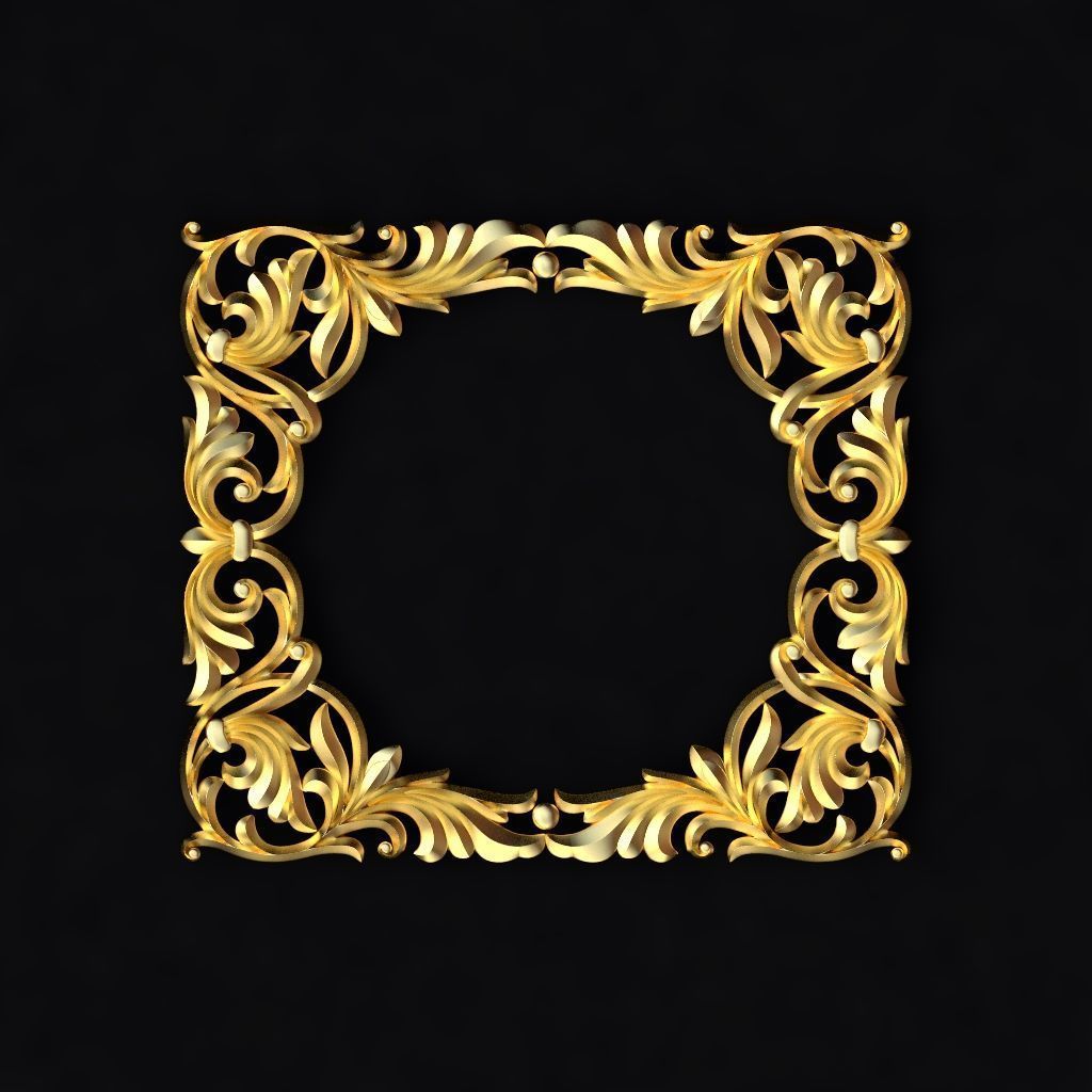 Central decor ornament for furniture 3D model_1