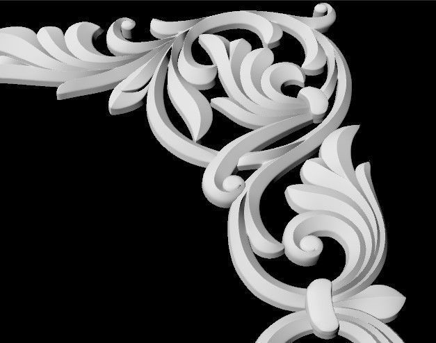 Central decor ornament for furniture 3D model_4