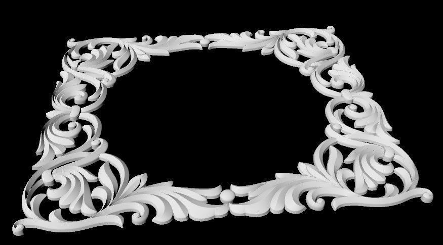 Central decor ornament for furniture 3D model_3