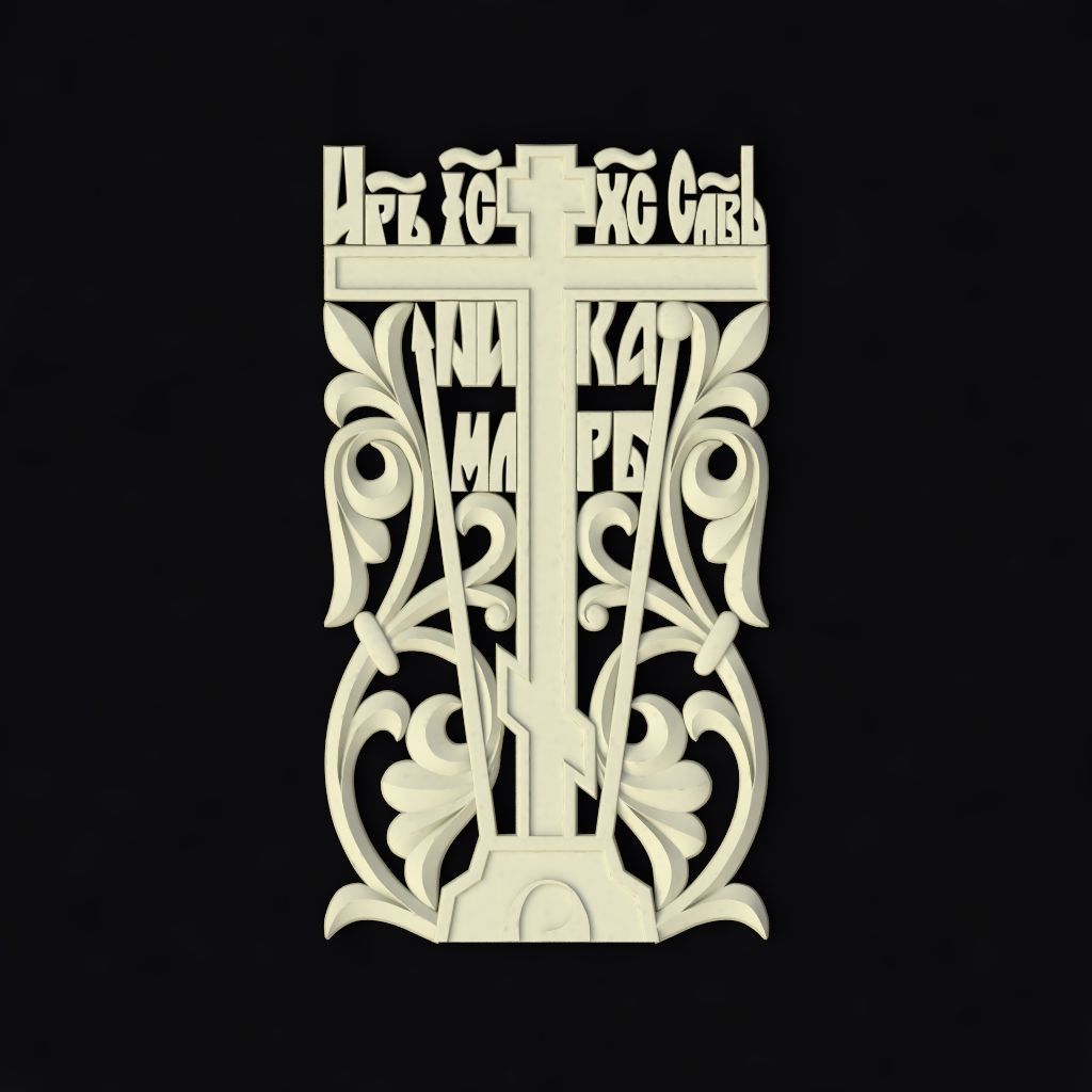 Central decor ornament for furniture 3D model_1