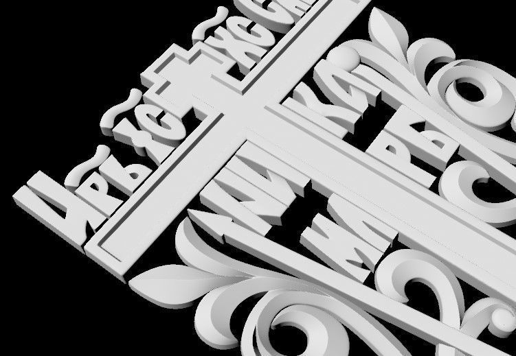 Central decor ornament for furniture 3D model_3