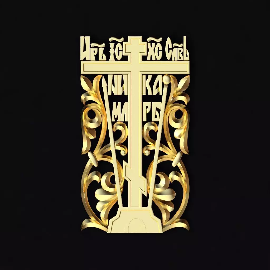 Central decor ornament for furniture 3D model_0