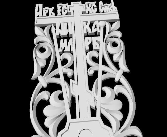 Central decor ornament for furniture 3D model_2