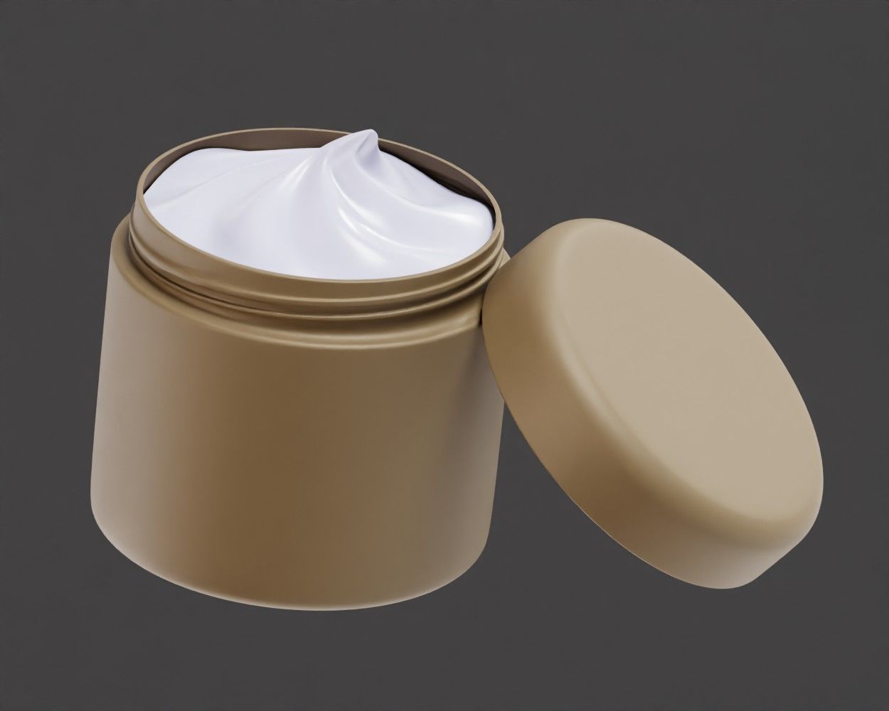 Cream jar and Cream 3D Model Low-poly 3D model_2