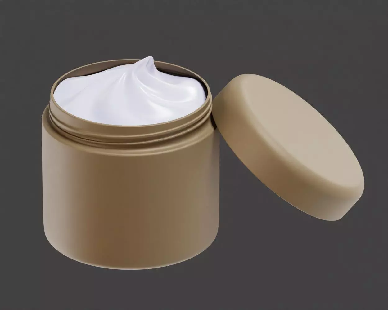 Cream jar and Cream 3D Model Low-poly 3D model_0