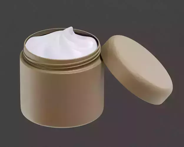 Cream jar and Cream 3D Model