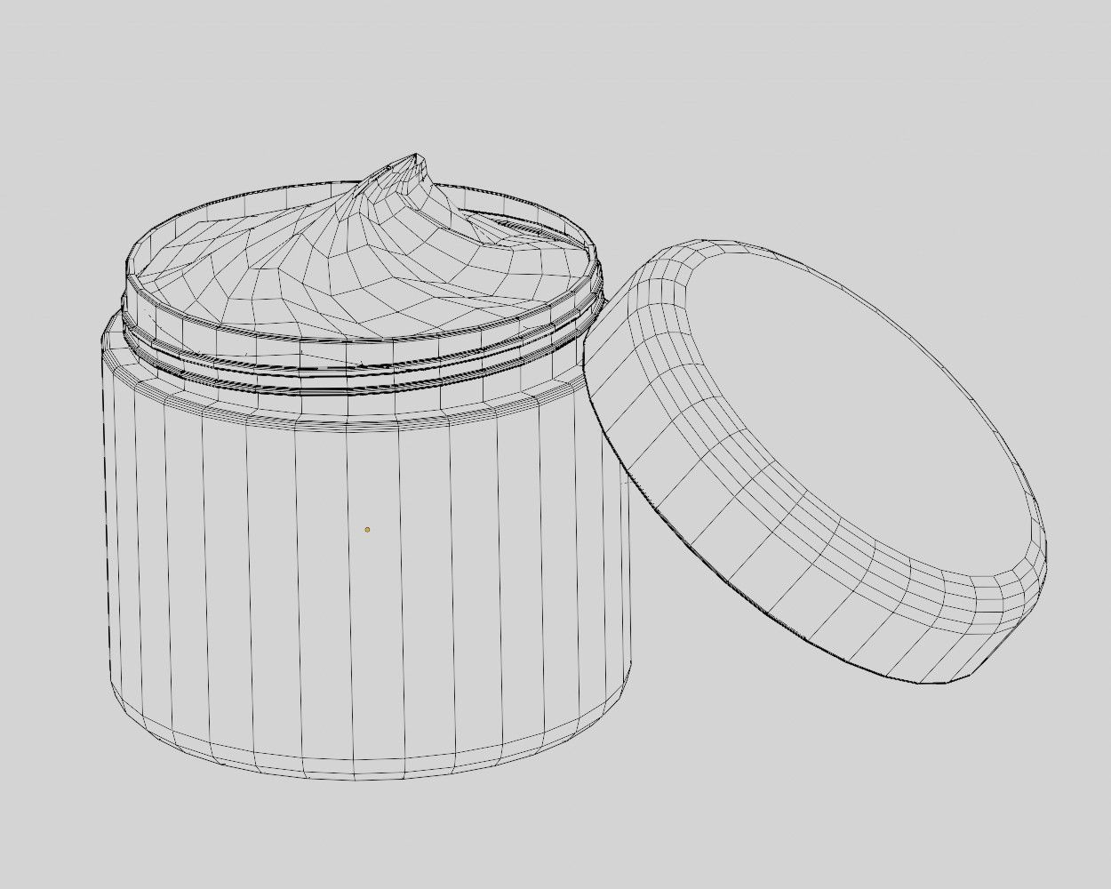 Cream jar and Cream 3D Model Low-poly 3D model_6