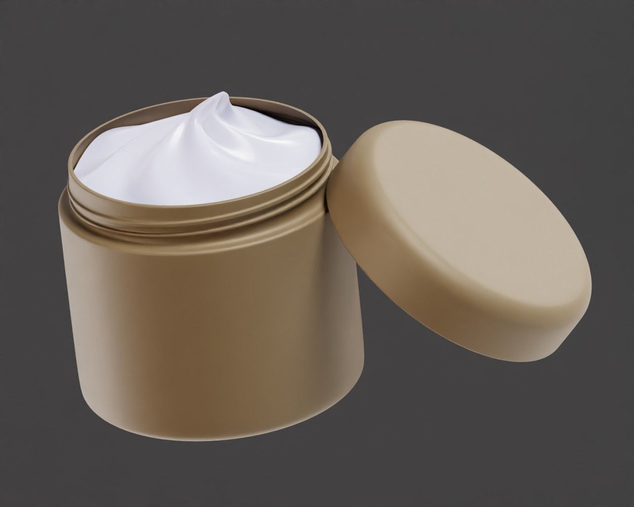 Cream jar and Cream 3D Model Low-poly 3D model_1