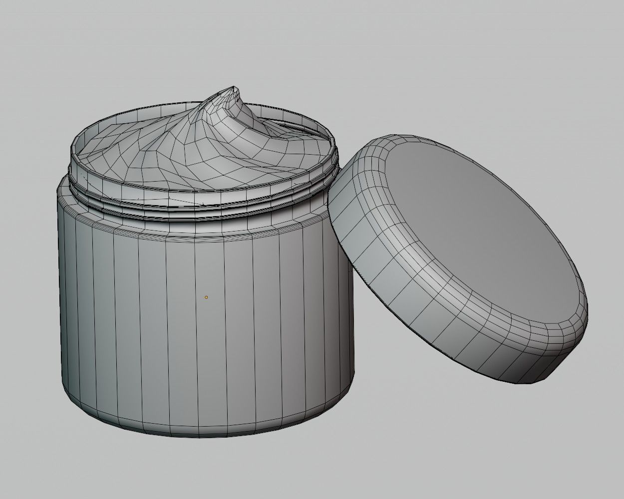 Cream jar and Cream 3D Model Low-poly 3D model_5