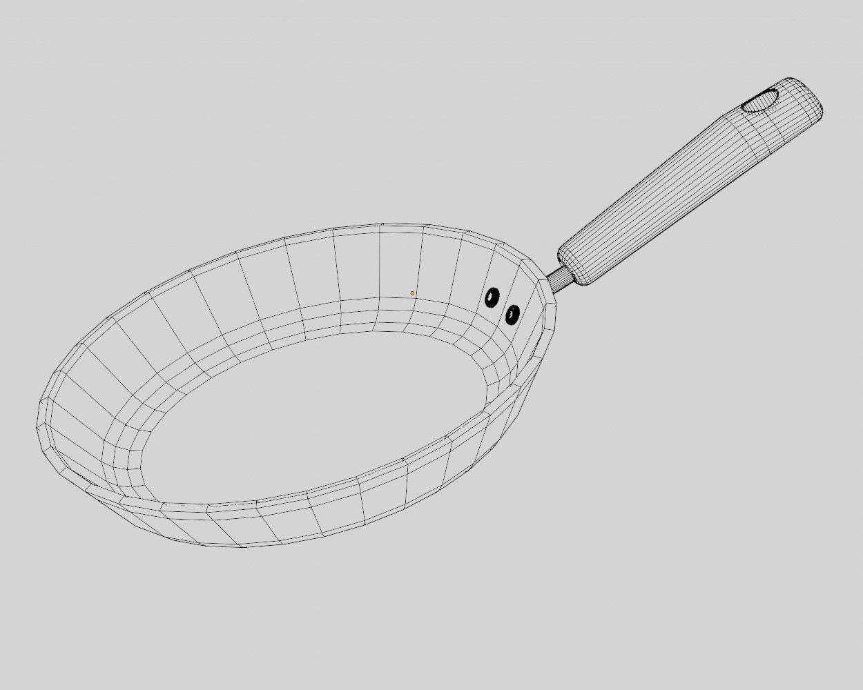 frying pan Low-poly 3D model_6