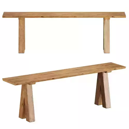 OAK BRULE LIVE-EDGE CONSOLE TABLE