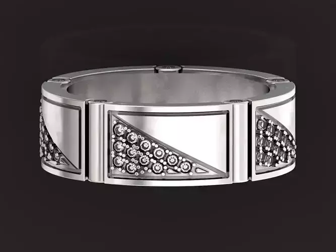 wedding man ring diamonds 1419