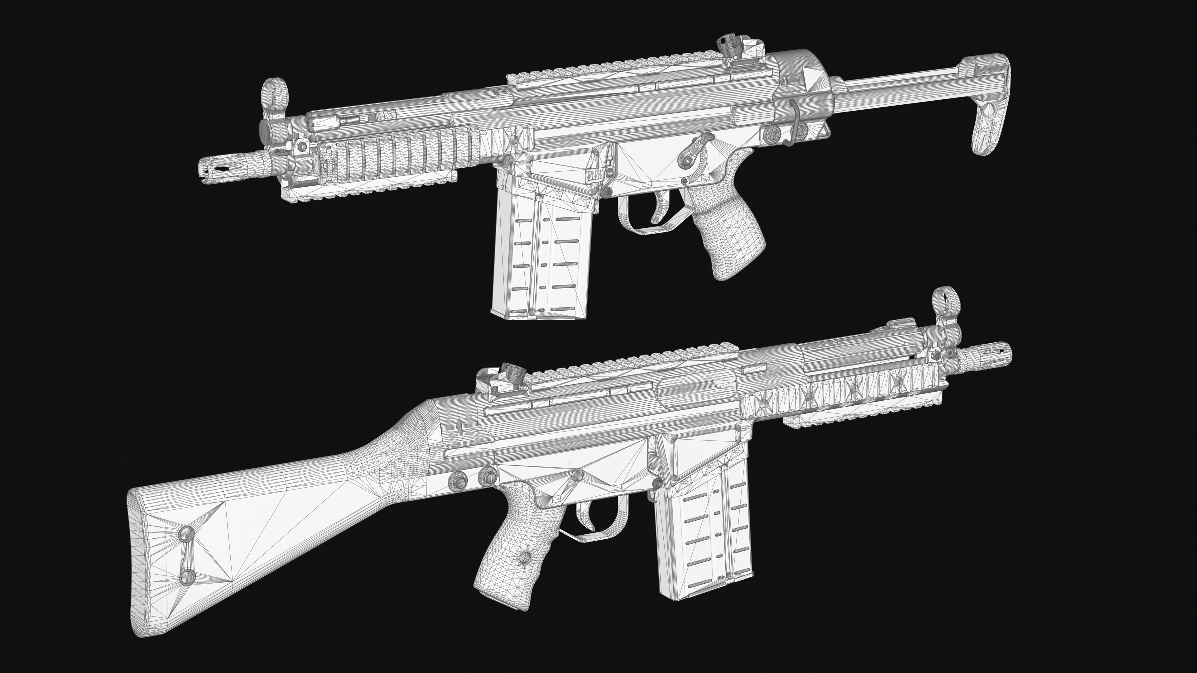 G3-AK4 Rifle Low-poly 3D model_23