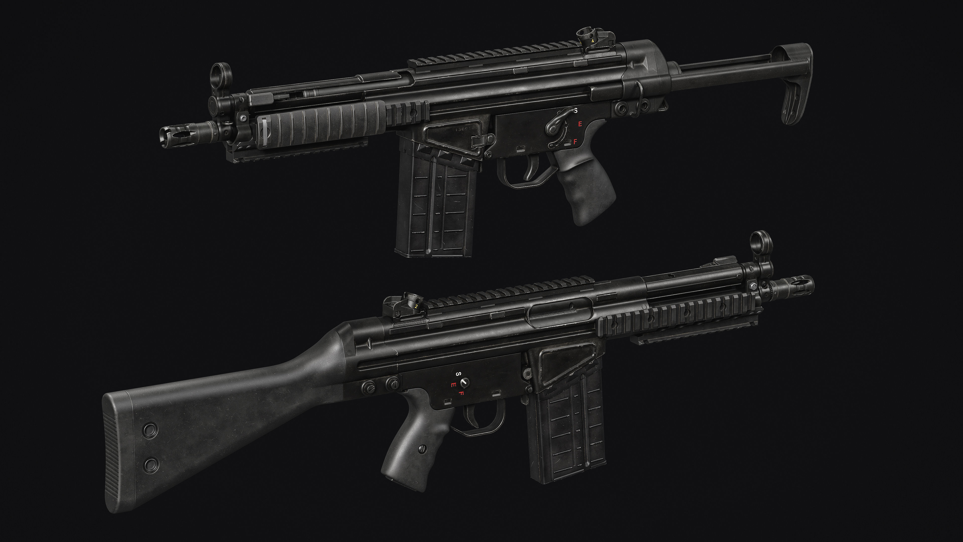 G3-AK4 Rifle Low-poly 3D model_19