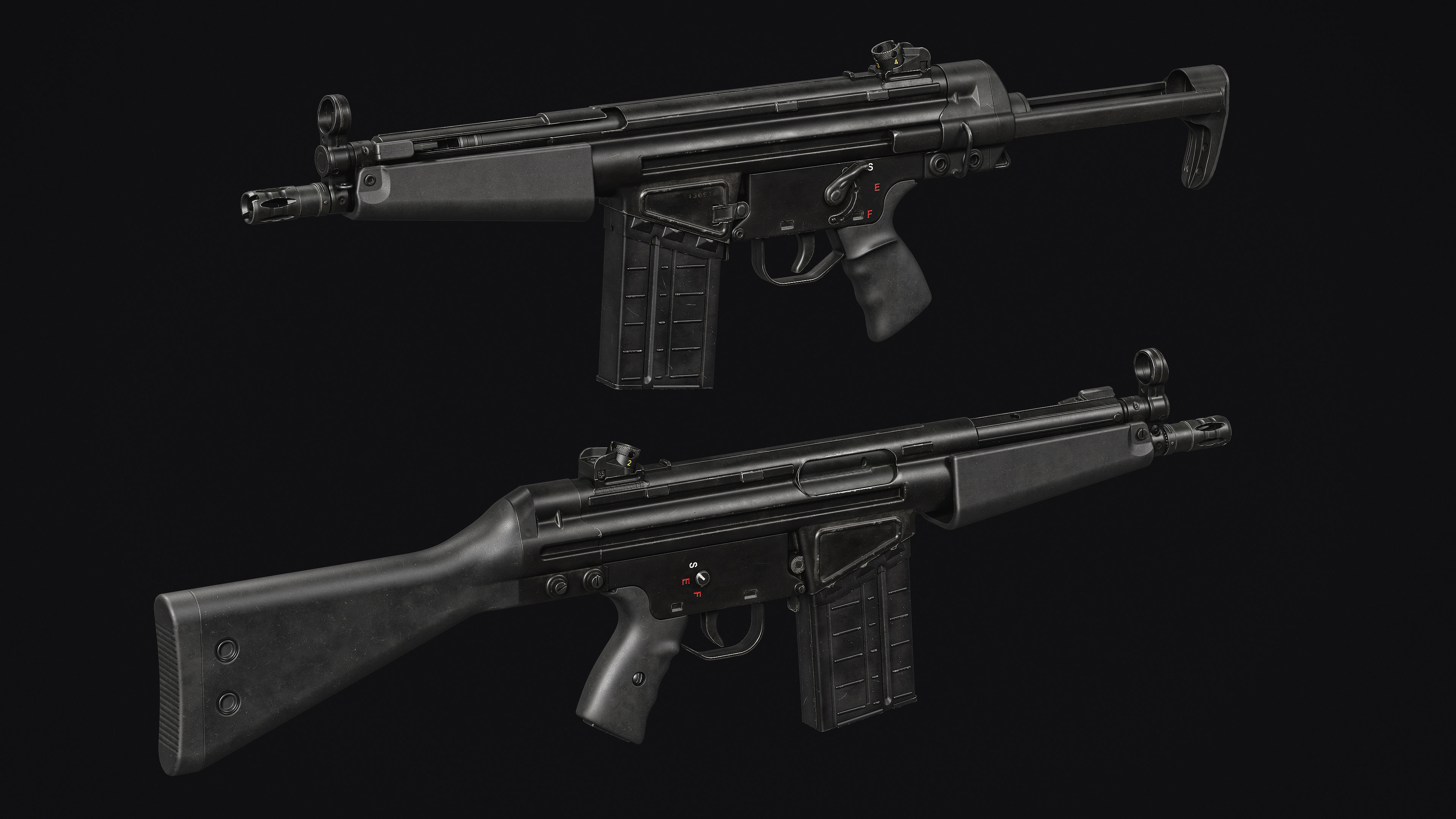 G3-AK4 Rifle Low-poly 3D model_17