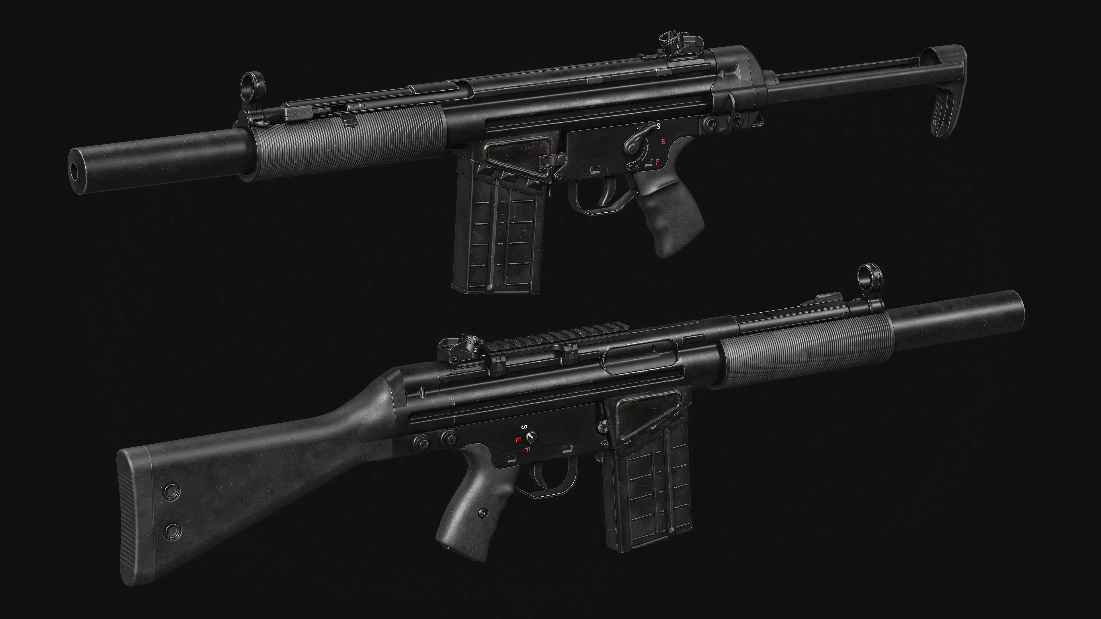 G3-AK4 Rifle Low-poly 3D model_20