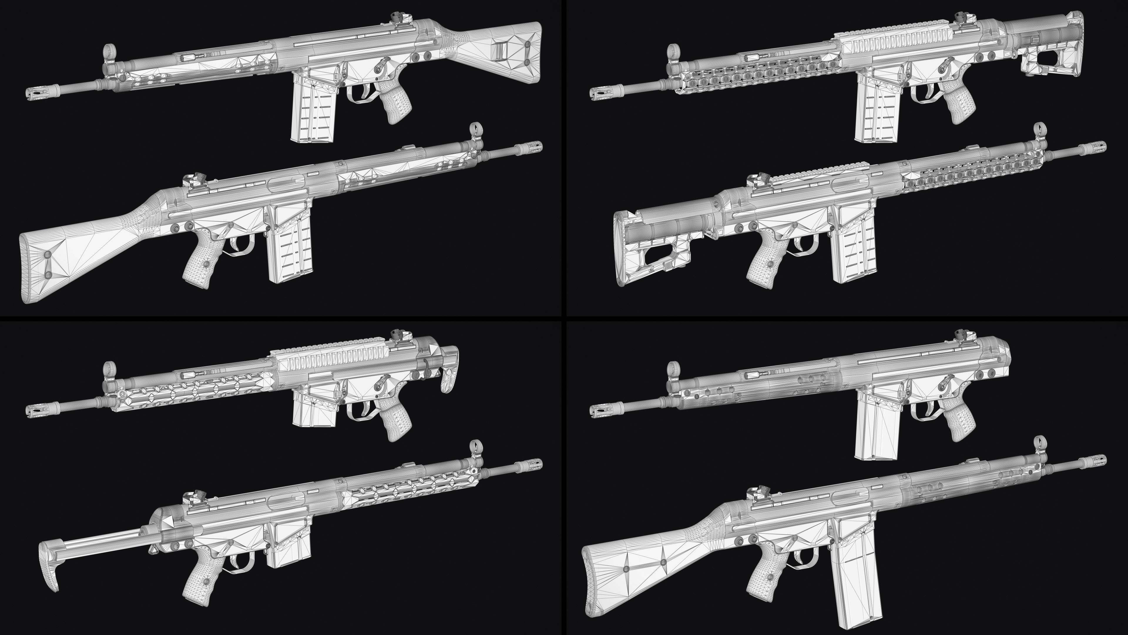 G3-AK4 Rifle Low-poly 3D model_21