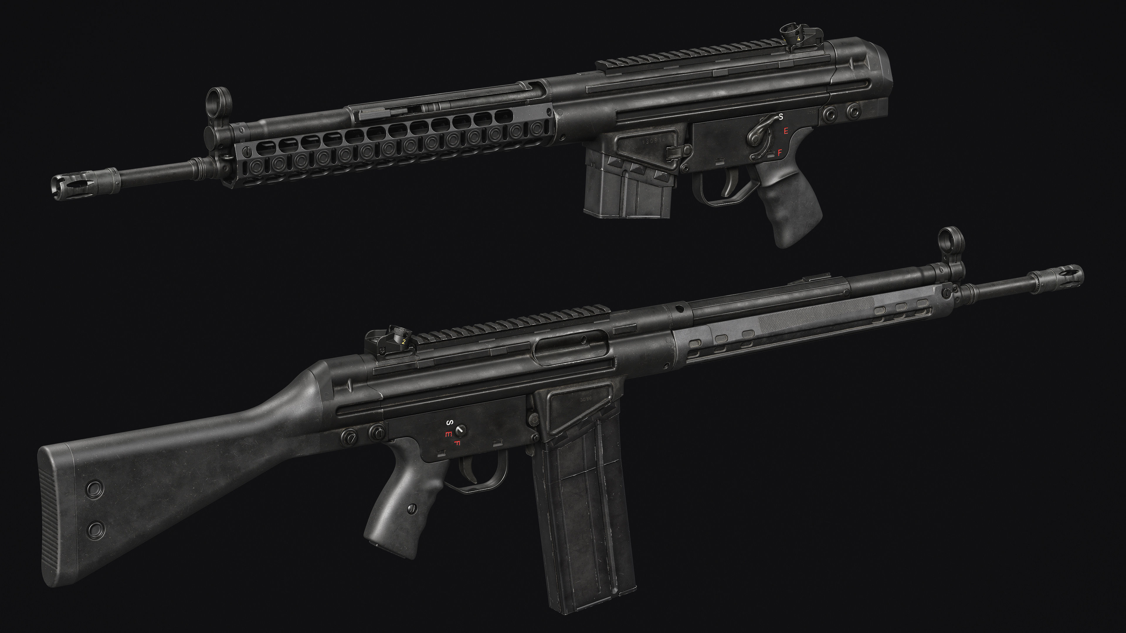 G3-AK4 Rifle Low-poly 3D model_6