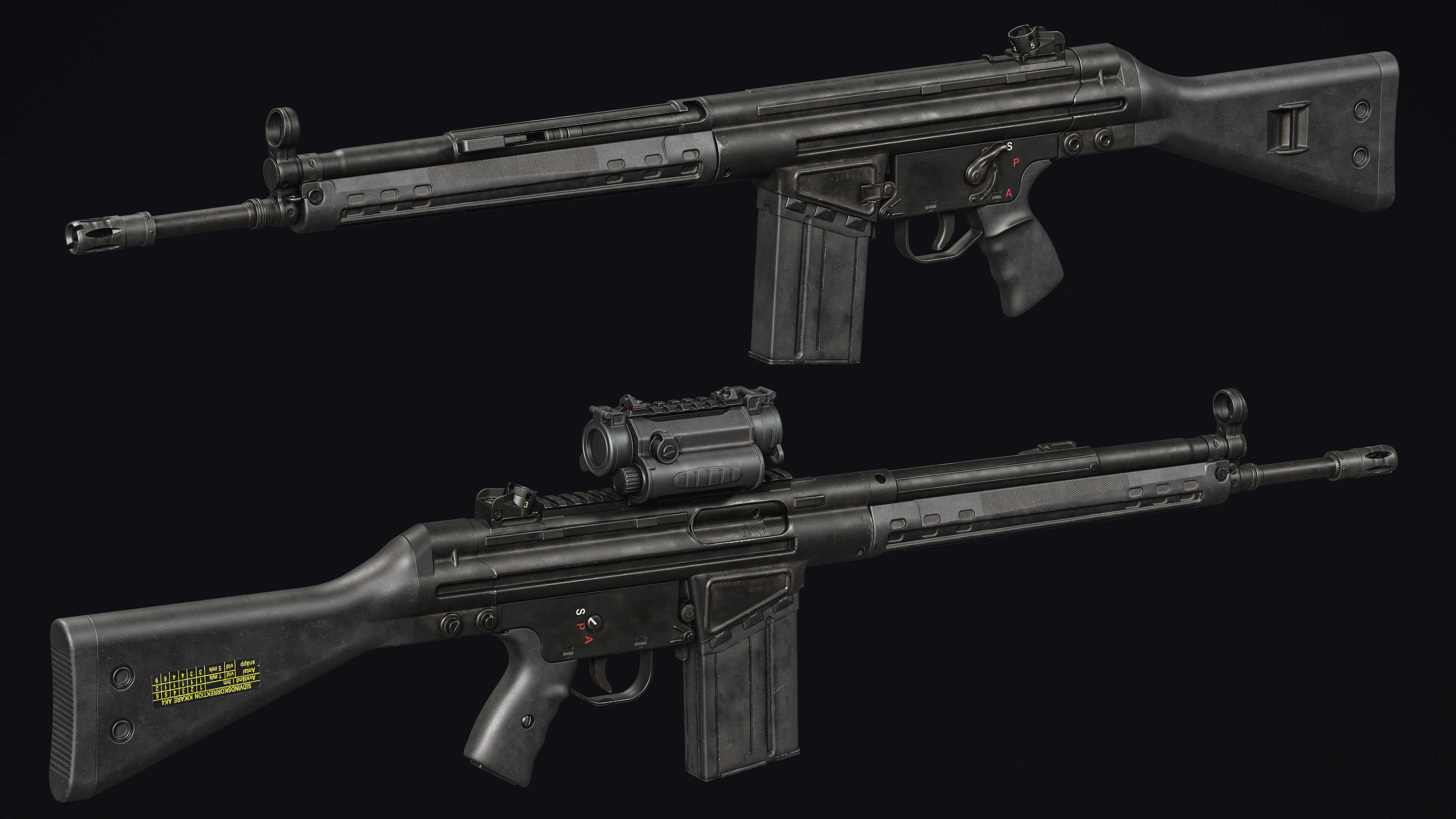 G3-AK4 Rifle Low-poly 3D model_2