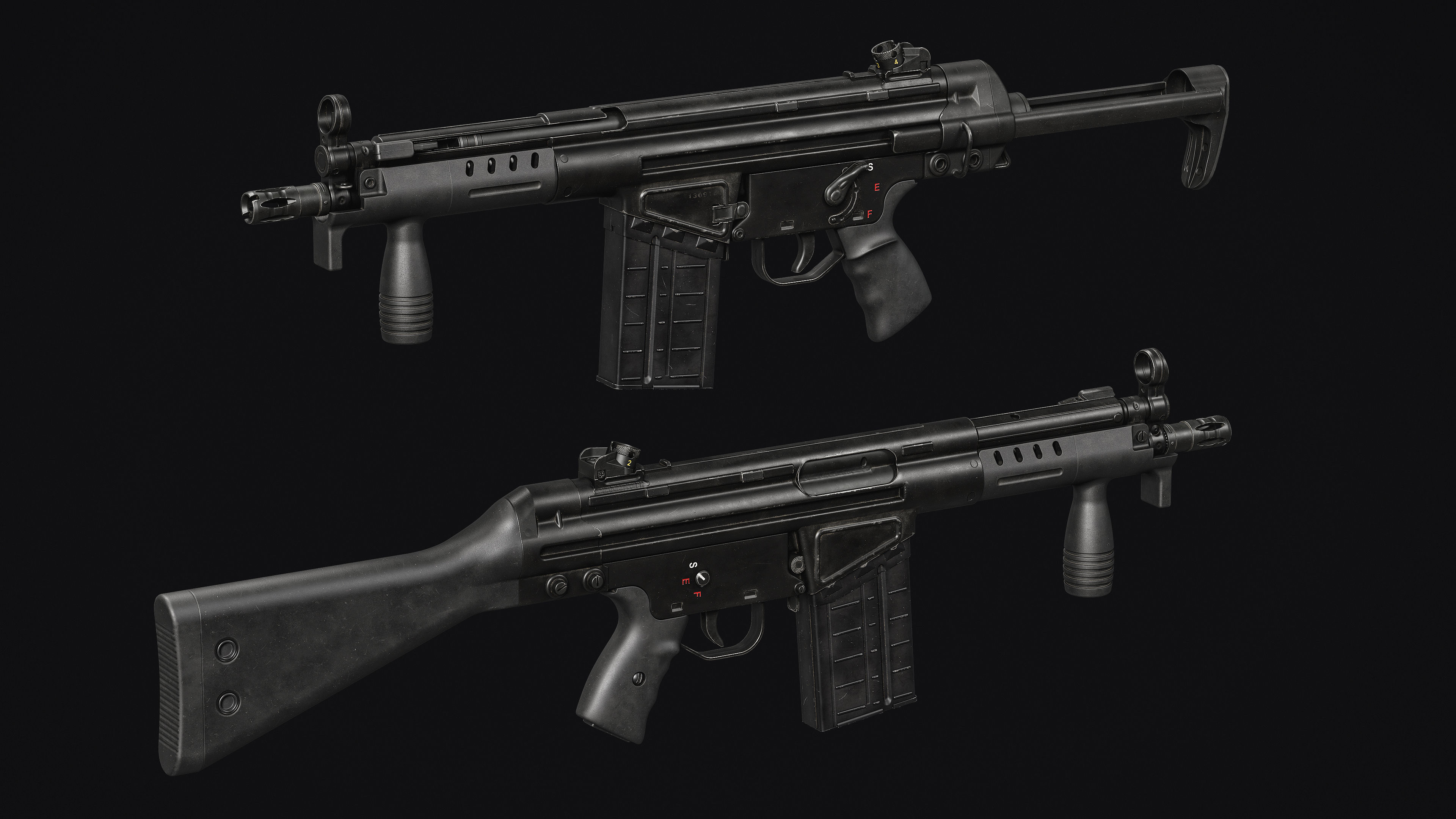 G3-AK4 Rifle Low-poly 3D model_18