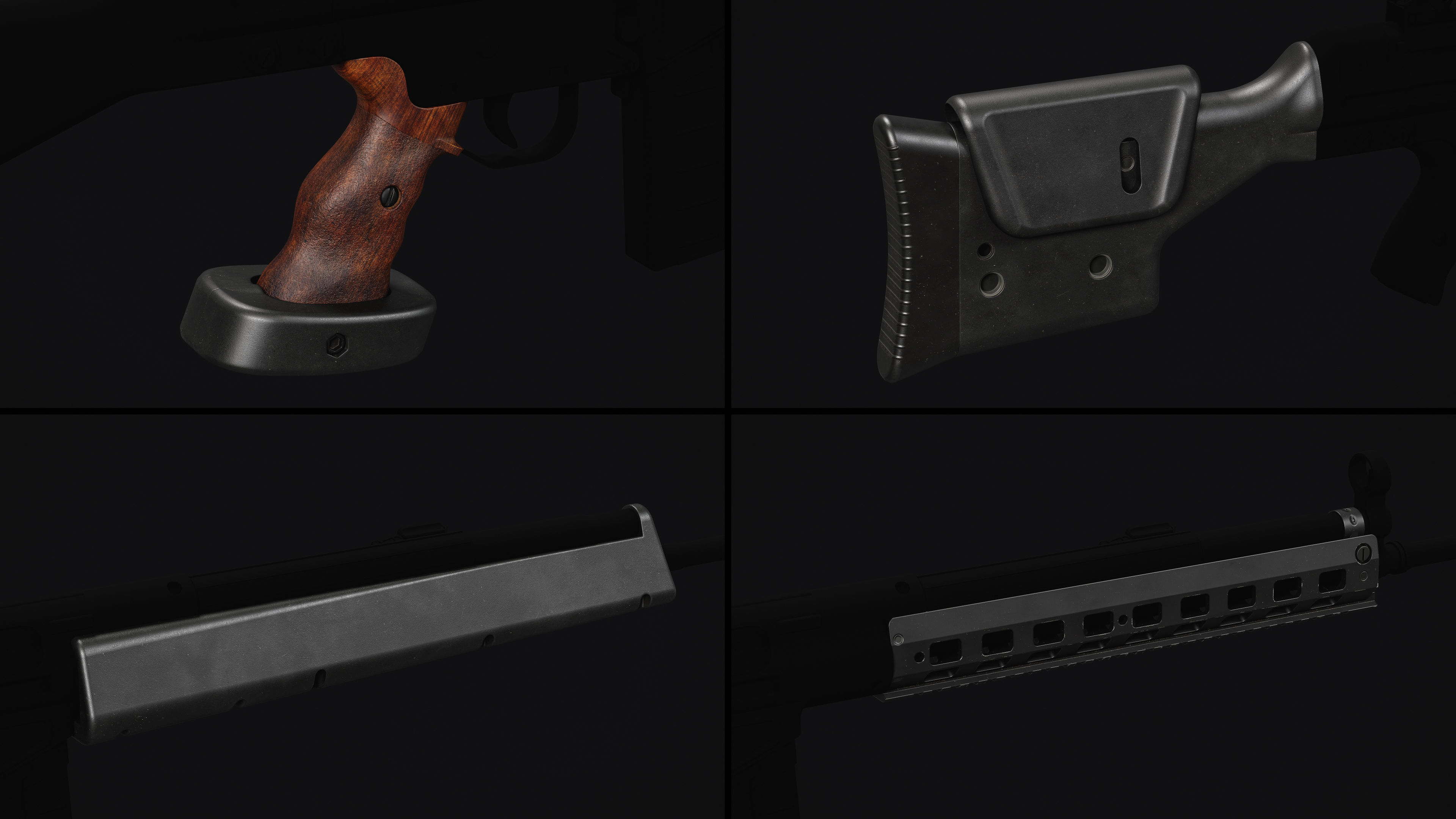 G3-AK4 Rifle Low-poly 3D model_13