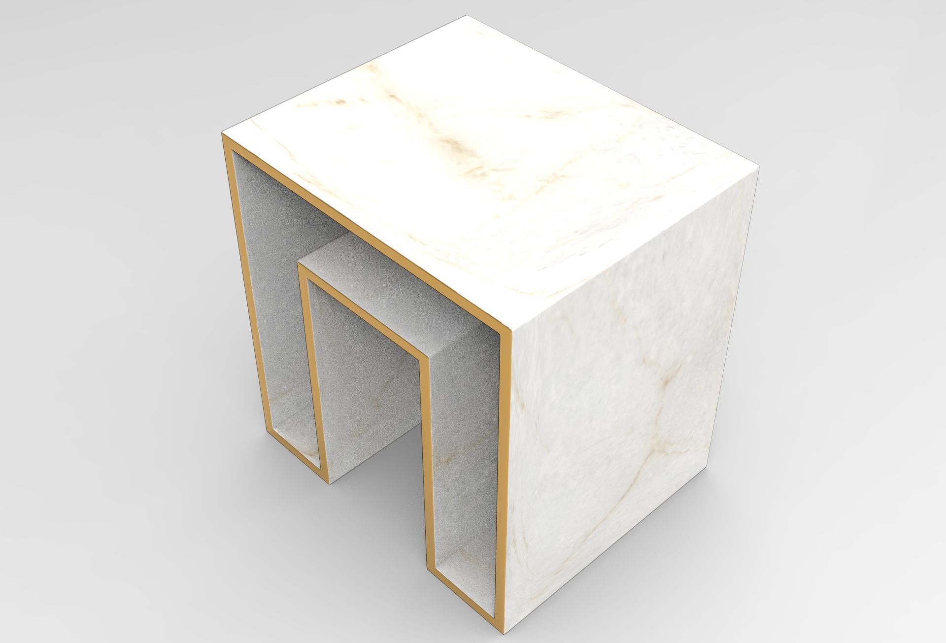 Pow Side Table Low-poly 3D model_1
