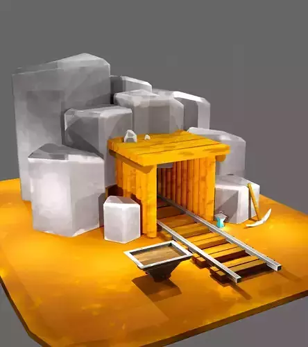 Coal Stylized low poly