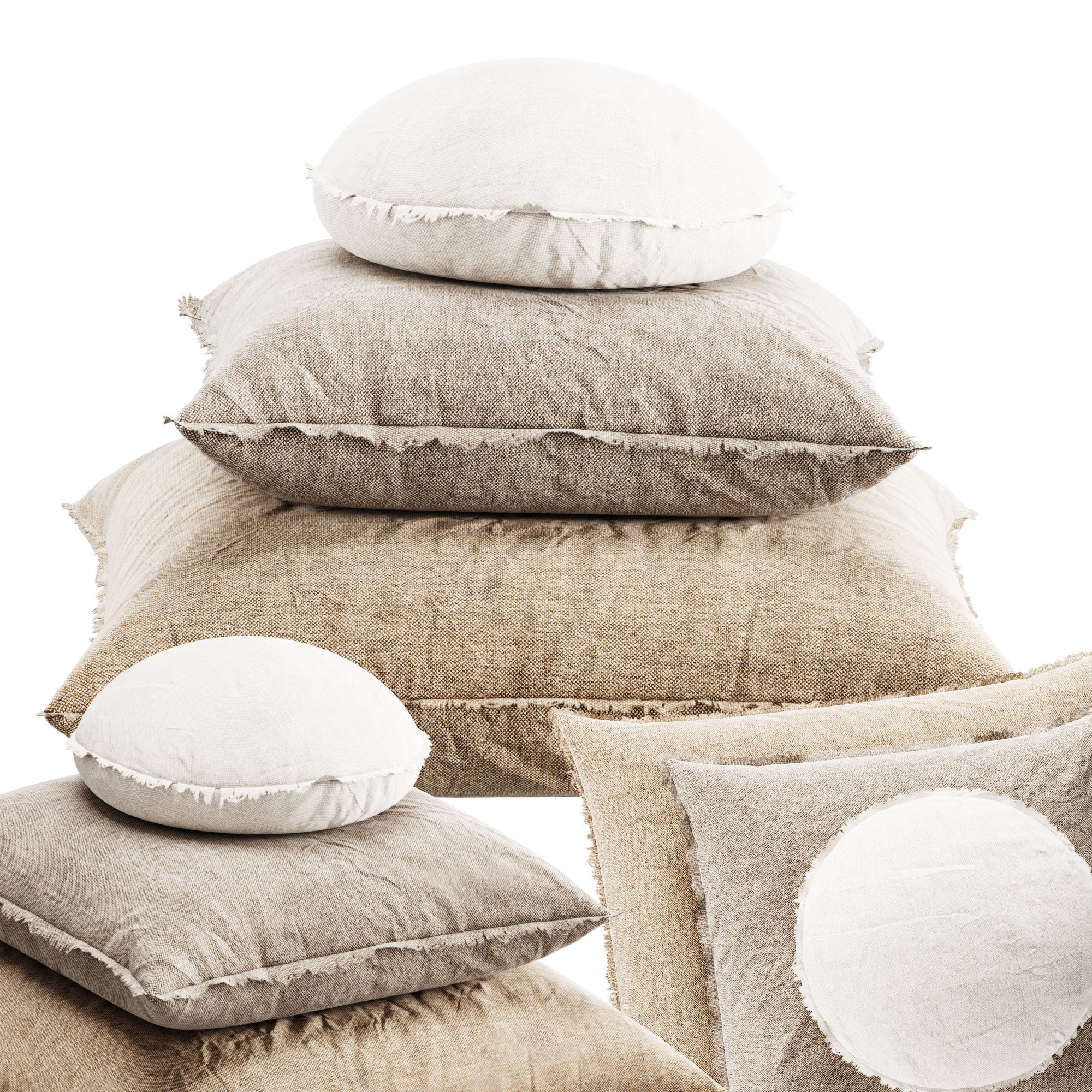 Decorative pillow set 3D model_1