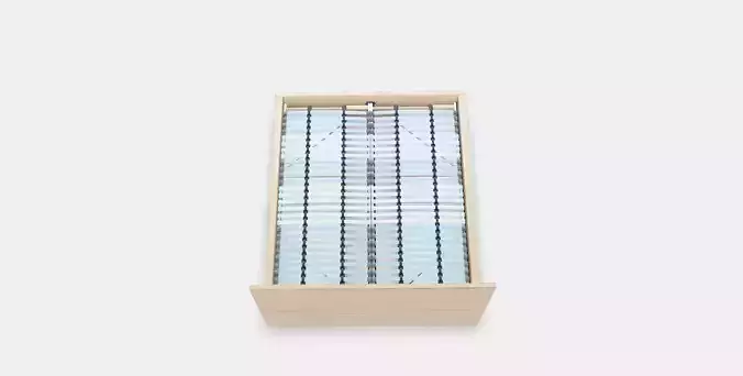 MALM Bed frame high w 4 storage boxes 11 Low-poly 3D model